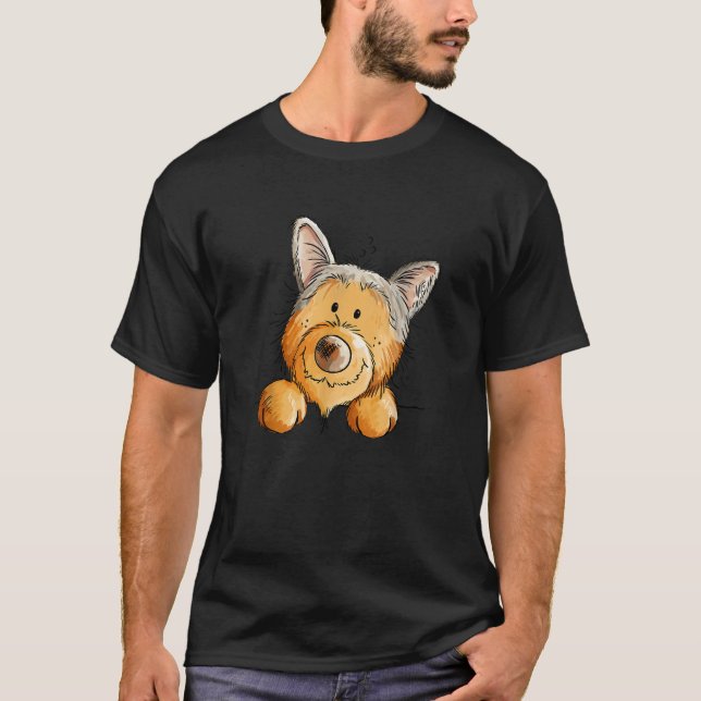 Little Yorkshire Terrier Head I Dog Friend T Shirt (Framsida)