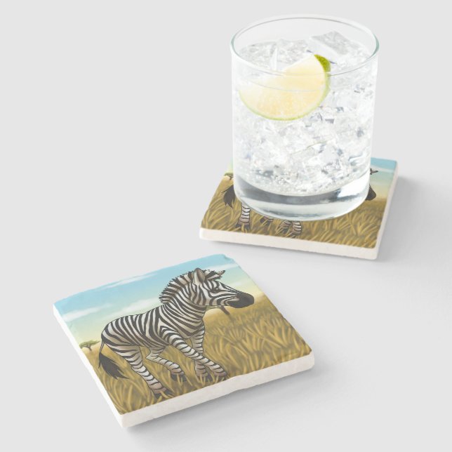 Little Zebra stone coaster Stenunderlägg (Sidan)