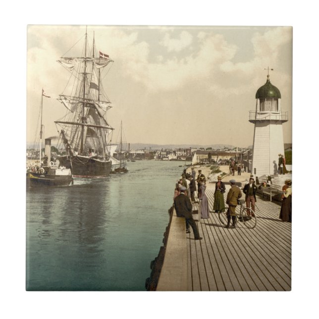 Littlehampton pir och hamn, England Kakelplatta (Framsidan)