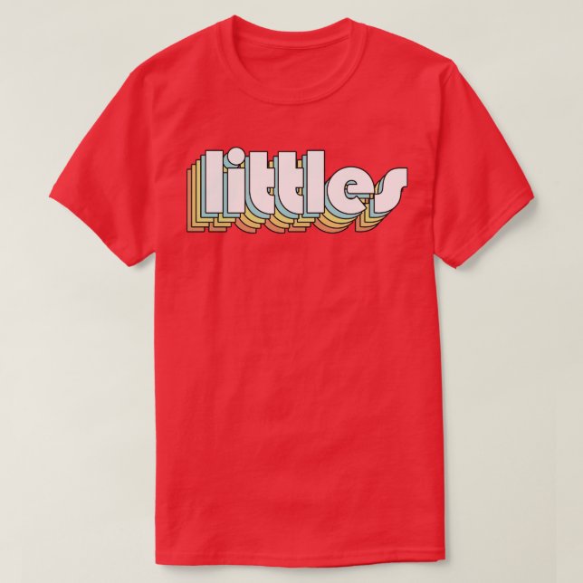 Littles Retro Regbow Typography Faded Stil T Shirt (Design framsida)