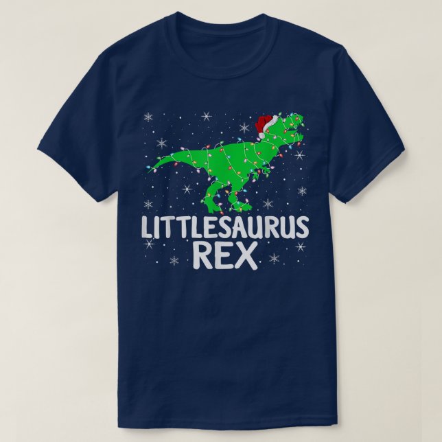 Littlesaurus Re Julafton Ljus Santa Tre Dinosaur C T Shirt (Design framsida)