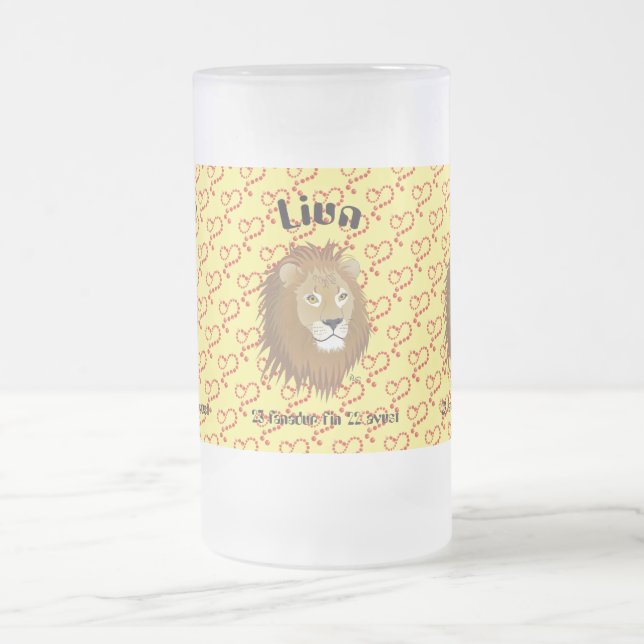 Liun 23 fanadur fin 22 avust Tasse Frostat Ölglas (Center)