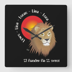 Liun 23 fanadur fin 22 avust Uhr Fyrkantig Klocka