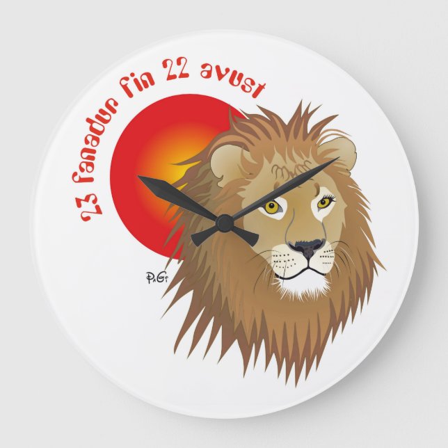 Liun 23 fanadur fin 22 avust Uhr Stor Klocka (Framsida)