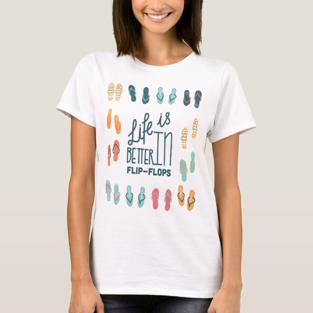 Liv är bättre i flinflip flopsroligtskjorta t-shirt (Framsida)