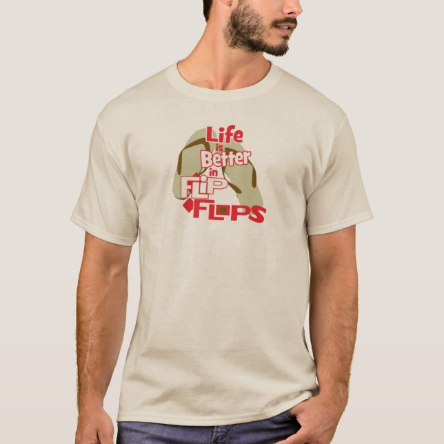 Liv är bättre i rolig beachy stil för flinflip t-shirt (Framsida)