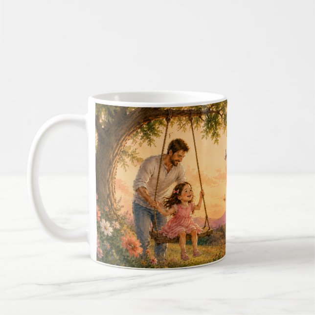 Liv är bättre med dig vid min sida pappa fars dag kaffemugg (Vänster)
