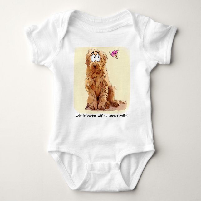 Liv är bättre med en Labradoodle Tee Shirt (Framsida)