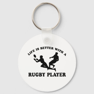 Liv är bättre med en Rugbyspelare Nyckelring