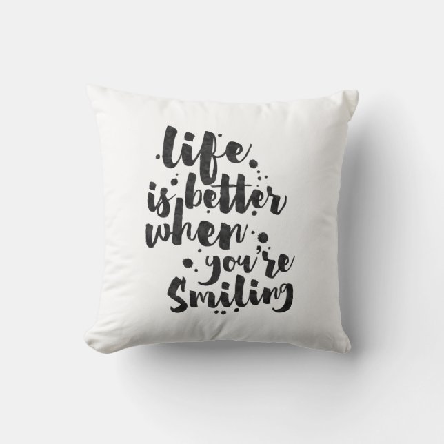 Liv är bättre, när det ler - som är inspirera, kudde (Framsida)