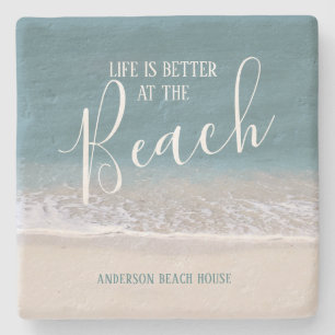 Liv är bättre på det   vatten- och Sandfotoet f Stenunderlägg