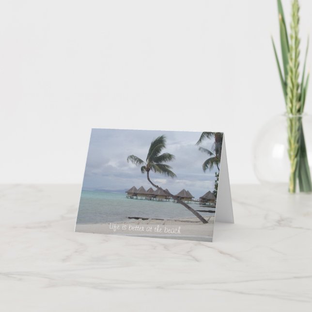 Liv är bättre på stranden Notecard Kort (Framsida)