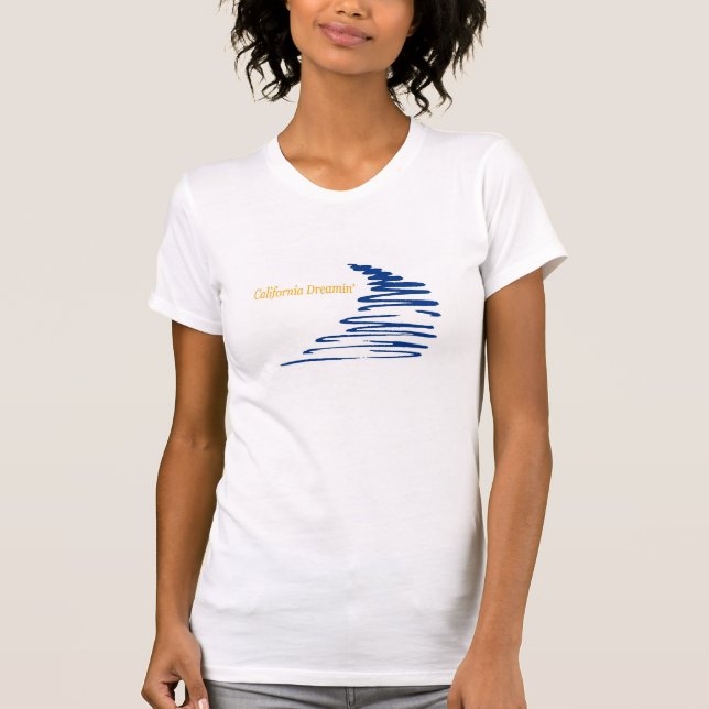 Liv är en Breeze®_Squiggly linjer Kalifornien Tee Shirt (Framsida)