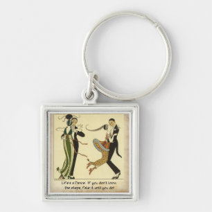 Liv är en dans: Keychain Fyrkantig Silverfärgad Nyckelring
