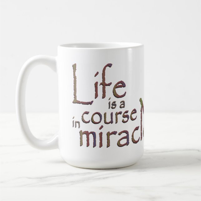 Liv är en jaga i mirakel kaffemugg (Vänster)