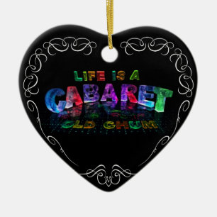 Liv är en kabaret, gammal kamrat julgransprydnad keramik