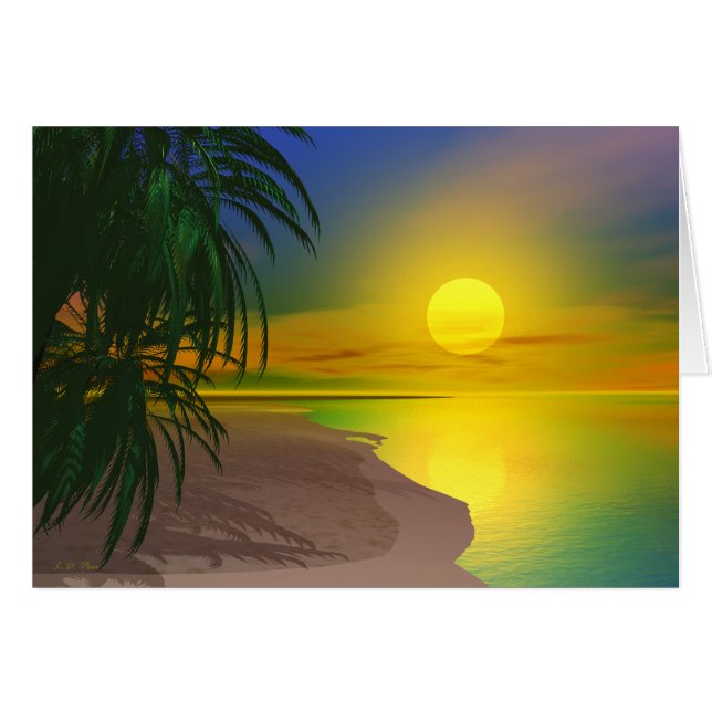 Liv är en solig strand hälsningskort (Framsidan Horizontal)