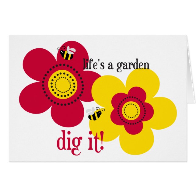 Liv är en trädgård hälsningskort (Framsidan Horizontal)