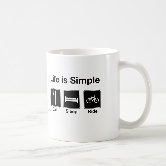 Liv är enkelt äter sömnritt kaffemugg (Höger)