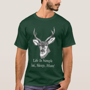 Liv är enkelt äter, sovar, jagar! tee shirt