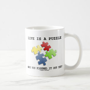 Liv är ett pussel har dig som ut figureras det kaffemugg