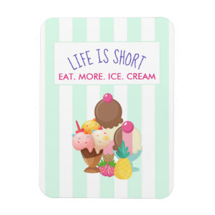 Liv är kort äter mer glass magnet