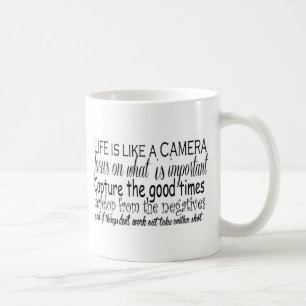 Liv är likt en kamera kaffemugg