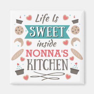 Liv är söta inre Nonnas kök Magnet