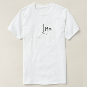 Liv är tid klocka pekare typografi T-shirt