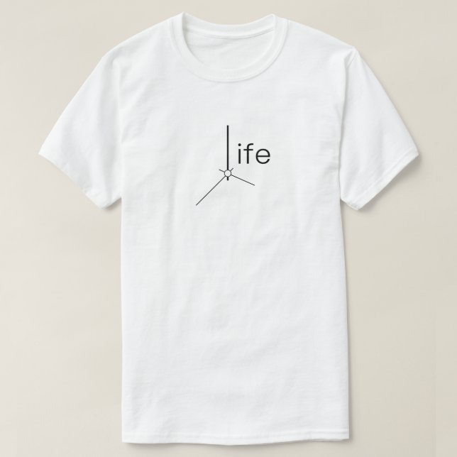 Liv är tid klocka pekare typografi T-shirt (Design framsida)