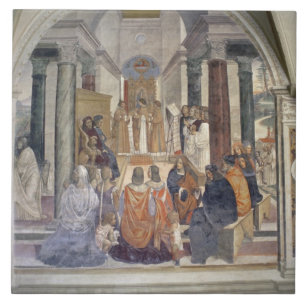 Liv av St. Benedict (frescoen) (specificera), Kakelplatta