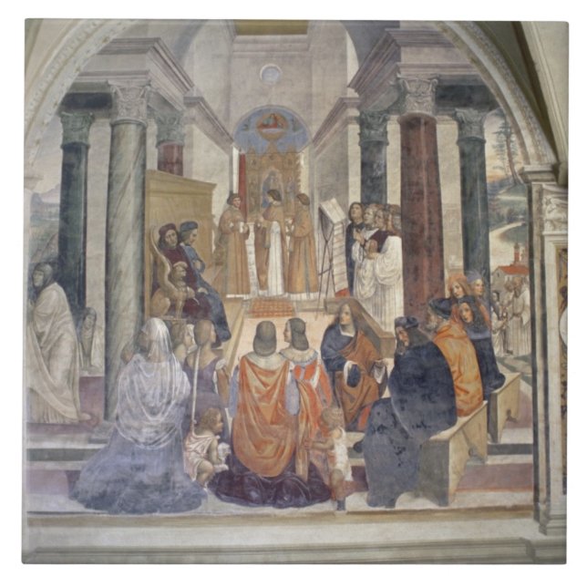 Liv av St. Benedict (frescoen) (specificera), Kakelplatta (Framsidan)