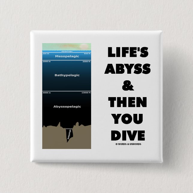 Liv avgrund och därefter dig dyk (den Pelagic Knapp (Framsida)