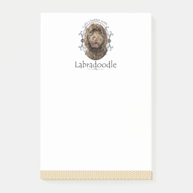 Liv bättre Labradoodle som Posta-Det noterar Post-it Block (Framsida)