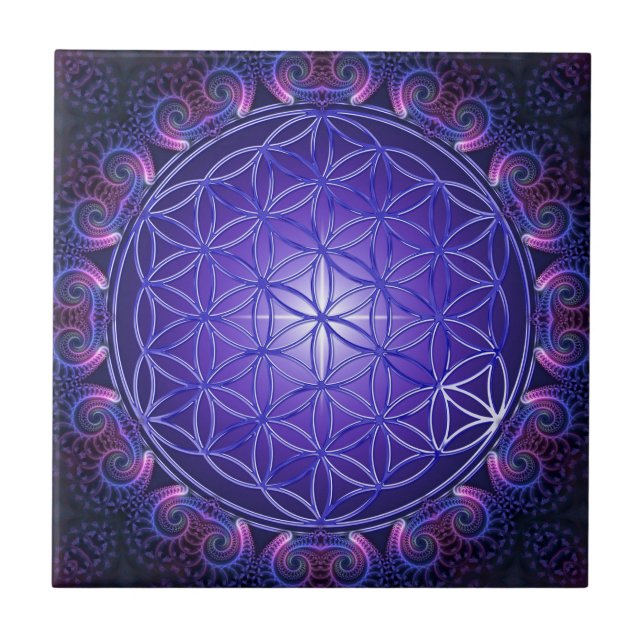 LIV/Blume des Lebens Mandala I Square Kakelplatta (Framsidan)
