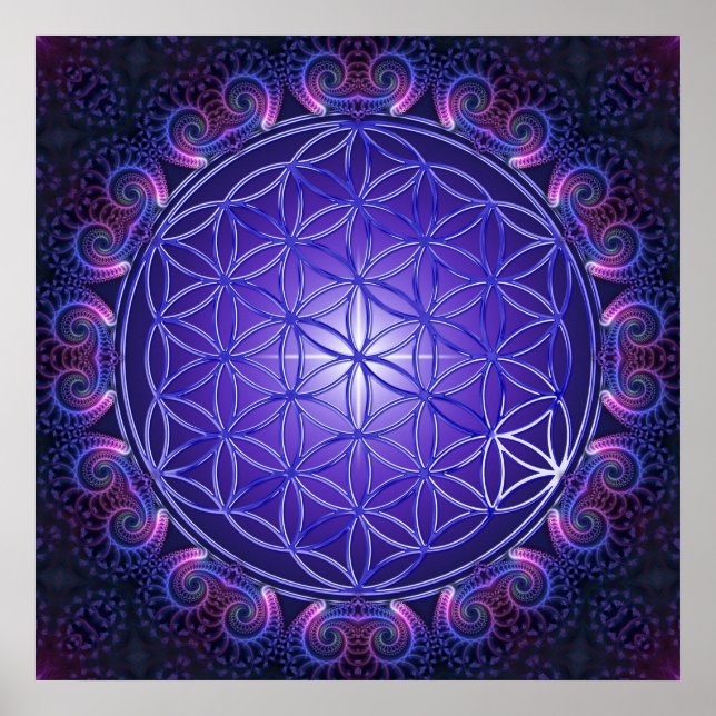 LIV/Blume des Lebens Mandala I Square Poster (Framsidan)