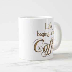 Liv börjar efter kaffe jumbo mugg