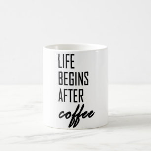 Liv börjar efter kaffe kaffemugg