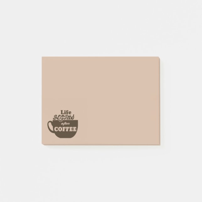 Liv börjar efter kaffekoffeinknarkaren post-it block (Framsida)