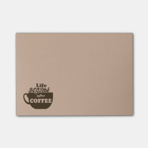 Liv börjar efter kaffekoffeinknarkaren post-it block