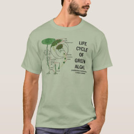 Liv cyklar av gröna alger t-shirt