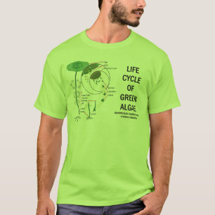 Liv cyklar av gröna alger t-shirt