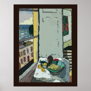 Liv från fönster poster