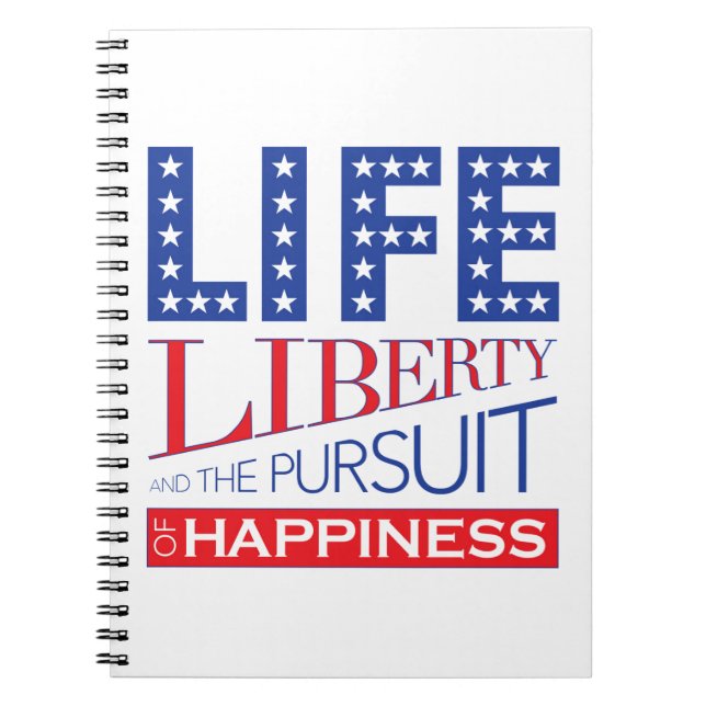 Liv, frihet och jakten av lyckan anteckningsbok med spiral (Framsidan)