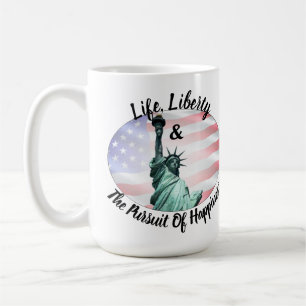 Liv, frihet och lyckönskningar kaffemugg