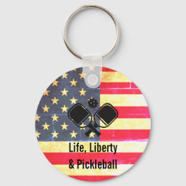Liv Frihet & Pickleball Patriotisk Nyckelring