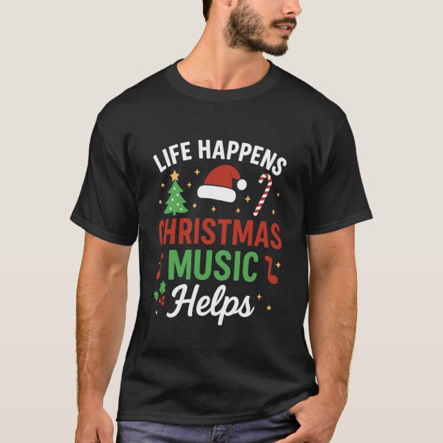 Liv Händer Julmusik Hjälper T Shirt (Framsida)