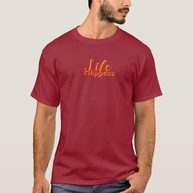 Liv Händer Röda Bokstäver Maroon T Shirt (Framsida)