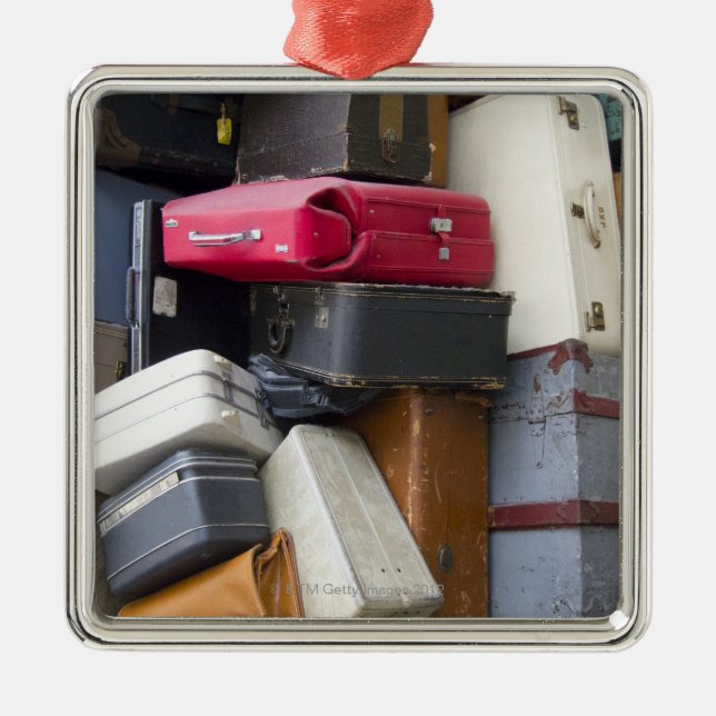 Liv har ett raddabagage julgransprydnad metall (Framsidan)