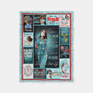 Liv hennes bästa Life Black Queen Nurse Fleecefilt